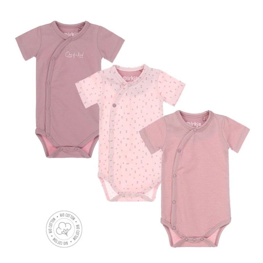 Baby Dirkje | Dirkje Meisjes Romper 3-Pack Wn202 Roze