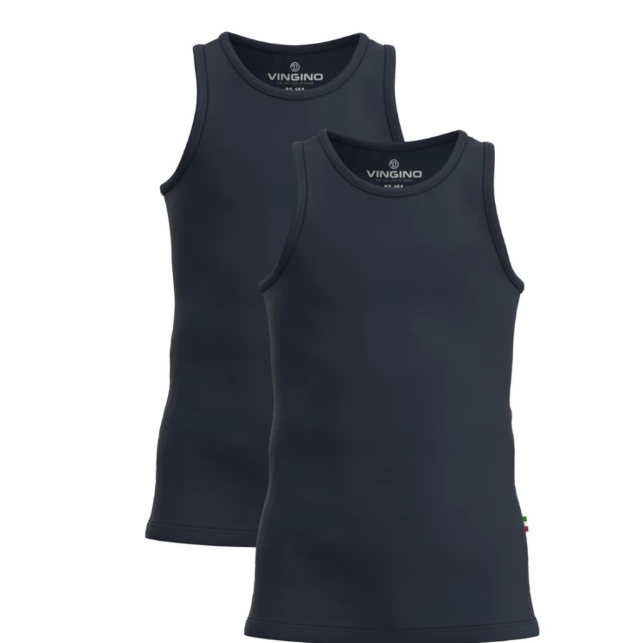 Jongens Vingino | Vingino Organic Jongens 2-Pack Tanktop