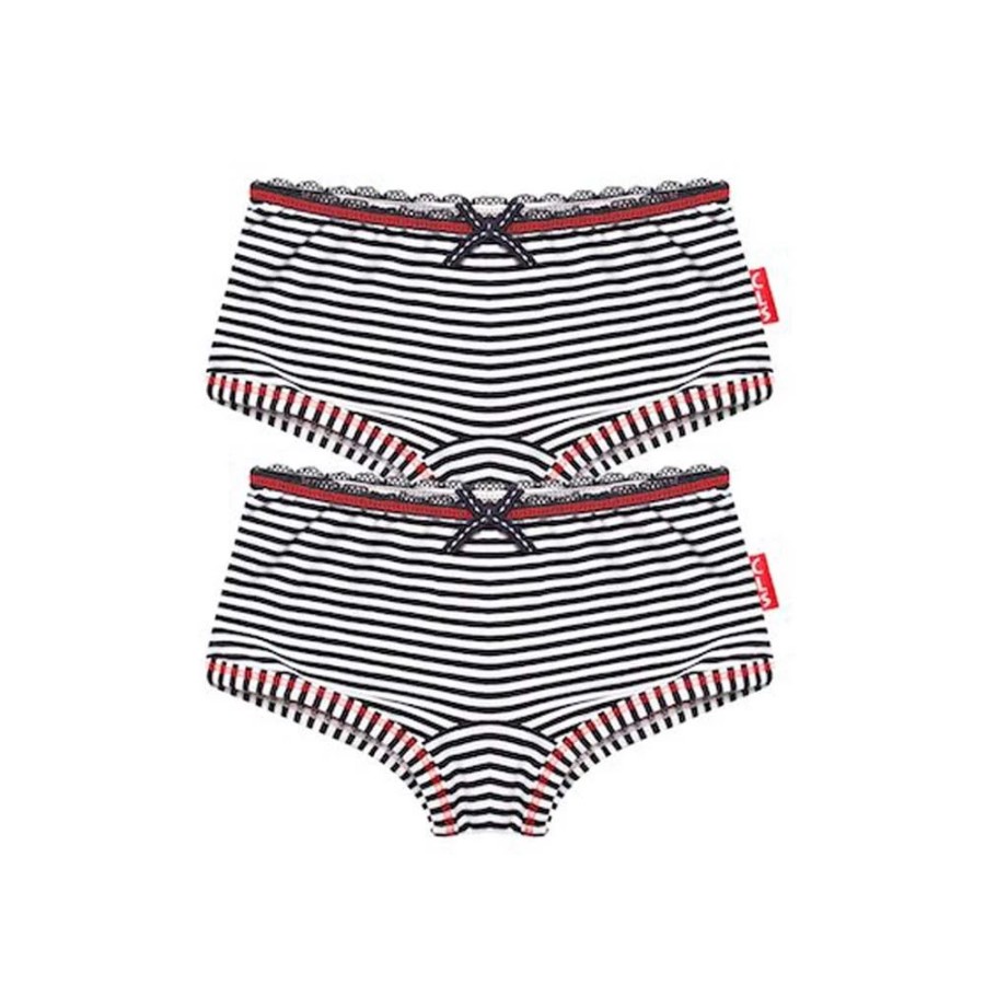 Meisjes Claesen's | Claesen'S Hipsters (2-Pack) Navy Stripes