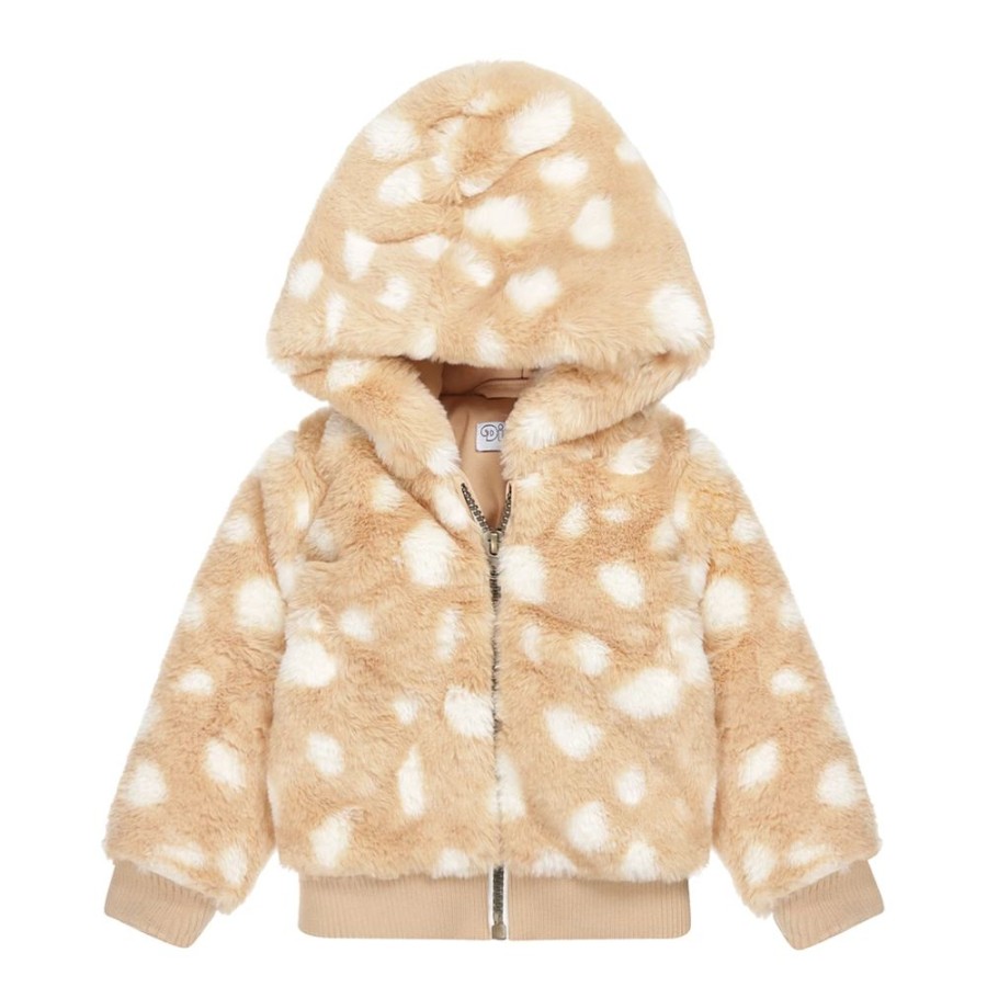 Baby Dirkje | Dirkje Meisjes Jas Teddy Met Capuchon Beige