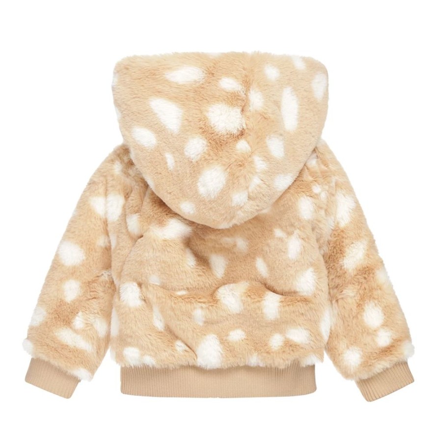 Baby Dirkje | Dirkje Meisjes Jas Teddy Met Capuchon Beige