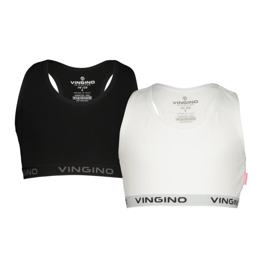 Meisjes Vingino | Vingino Organic Meisjes 2-Pack Racer Tops