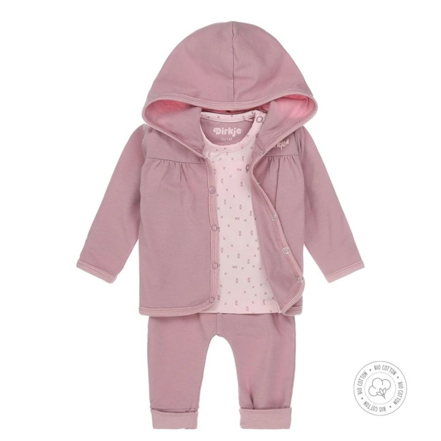 Baby Dirkje | Dirkje Meisjes 3-Delige Set Wn200 Roze