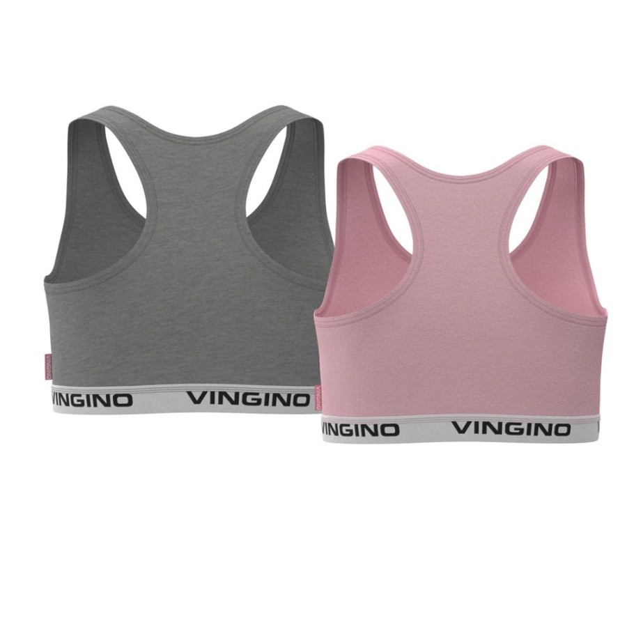 Meisjes Vingino | Vingino Organic Meisjes 2-Pack Racer Tops