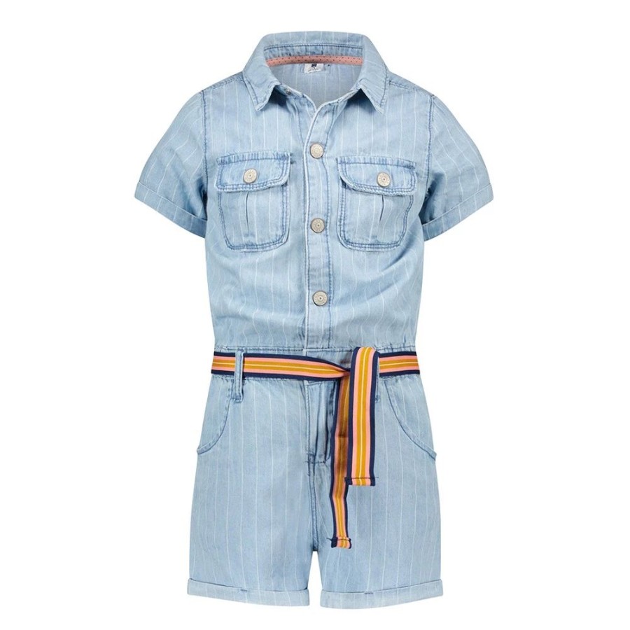 Meisjes B.NOSY | B.Nosy Denim Jumpsuit Y202-5633/165 Denim Blauw